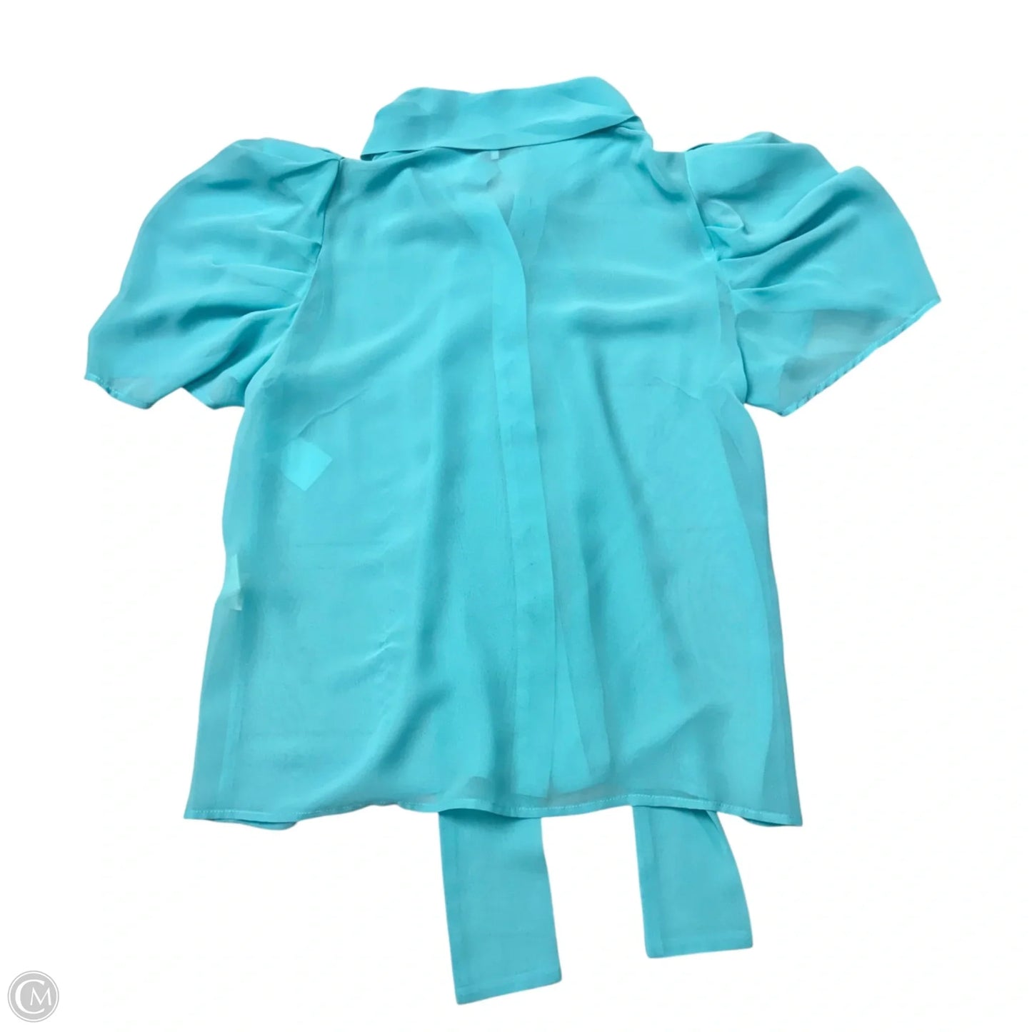 Blouse Short Sleeve By Halewski In Blue, Size: S
