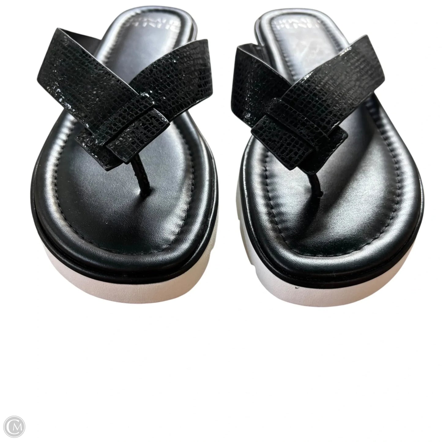Sandals Flip Flops By Donald Pliner In Black, Size: 10