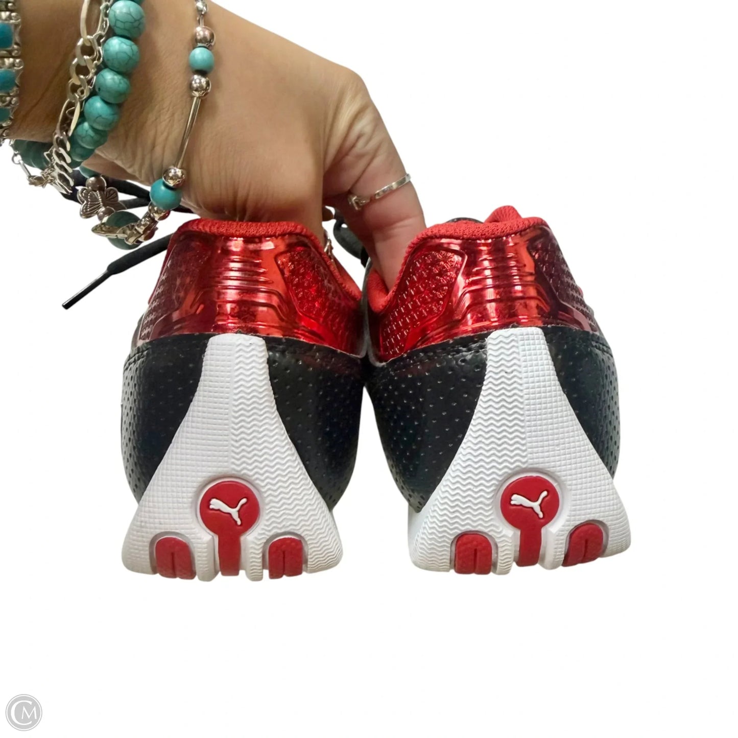 Shoes Sneakers By Puma In Black & Red, Size: 8.5