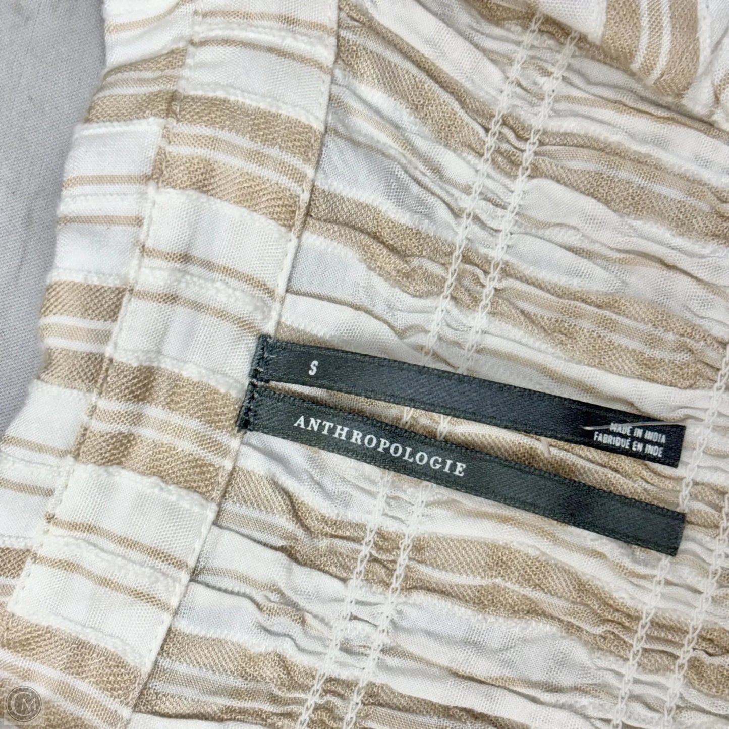 Top Long Sleeve By Anthropologie In Striped Pattern, Size: S