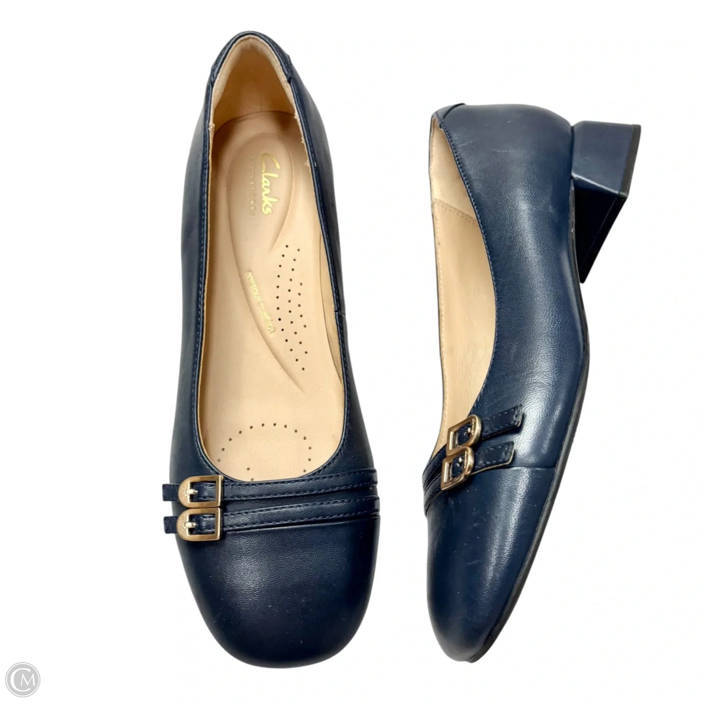 Shoes Heels Kitten By Clarks In Navy, Size: 8.5