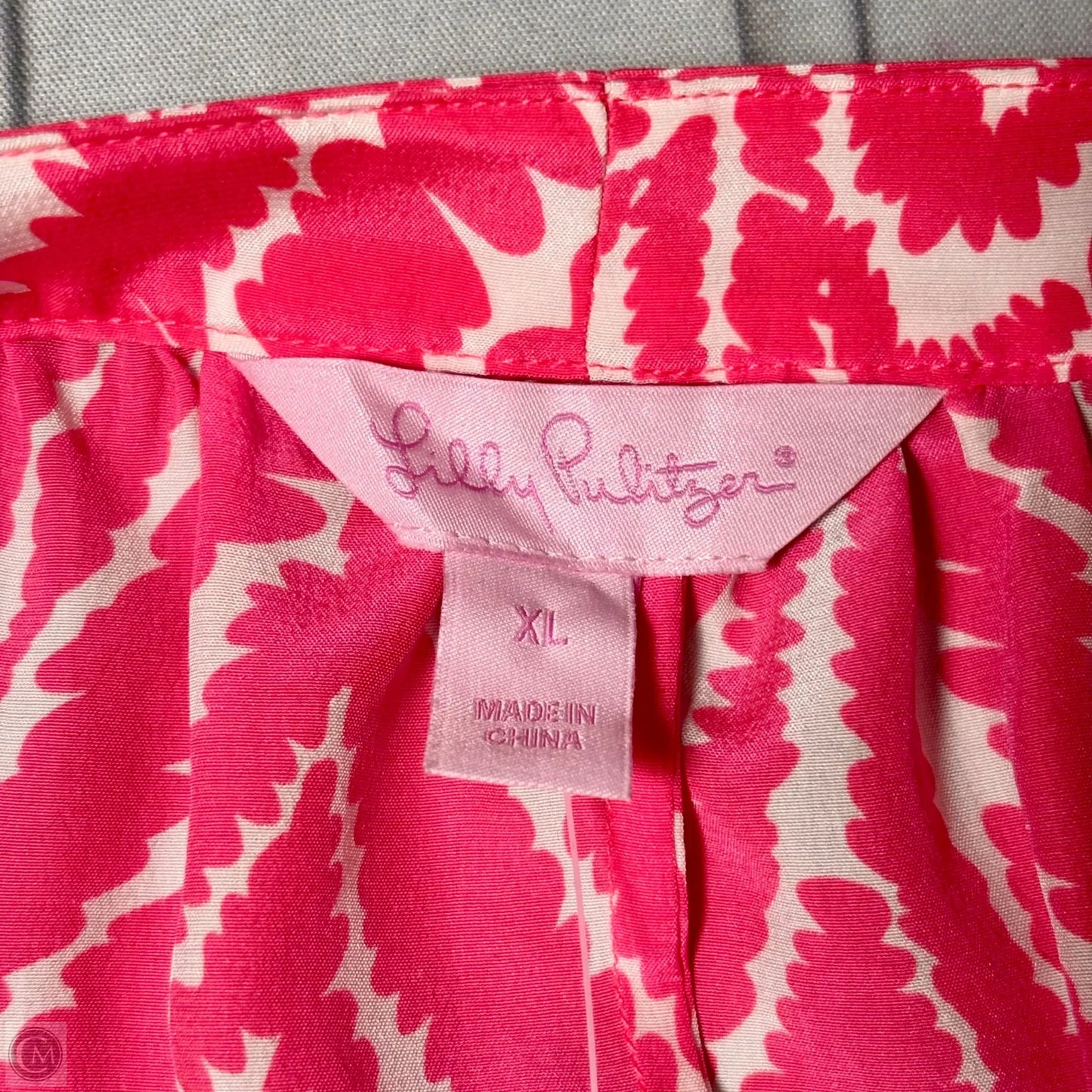 Top 3/4 Sleeve Designer By Lilly Pulitzer In Pink & White, Size: Xl