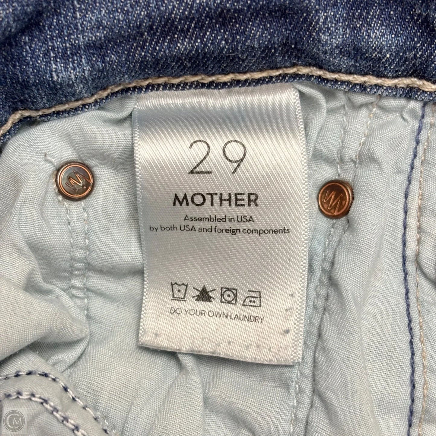 Jeans Straight By Mother In Blue Denim, Size: 8