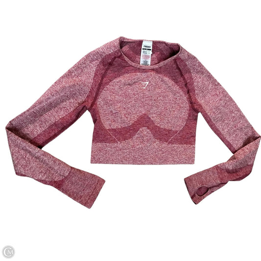Athletic Top Long Sleeve Crewneck By Gym Shark In Red, Size: M