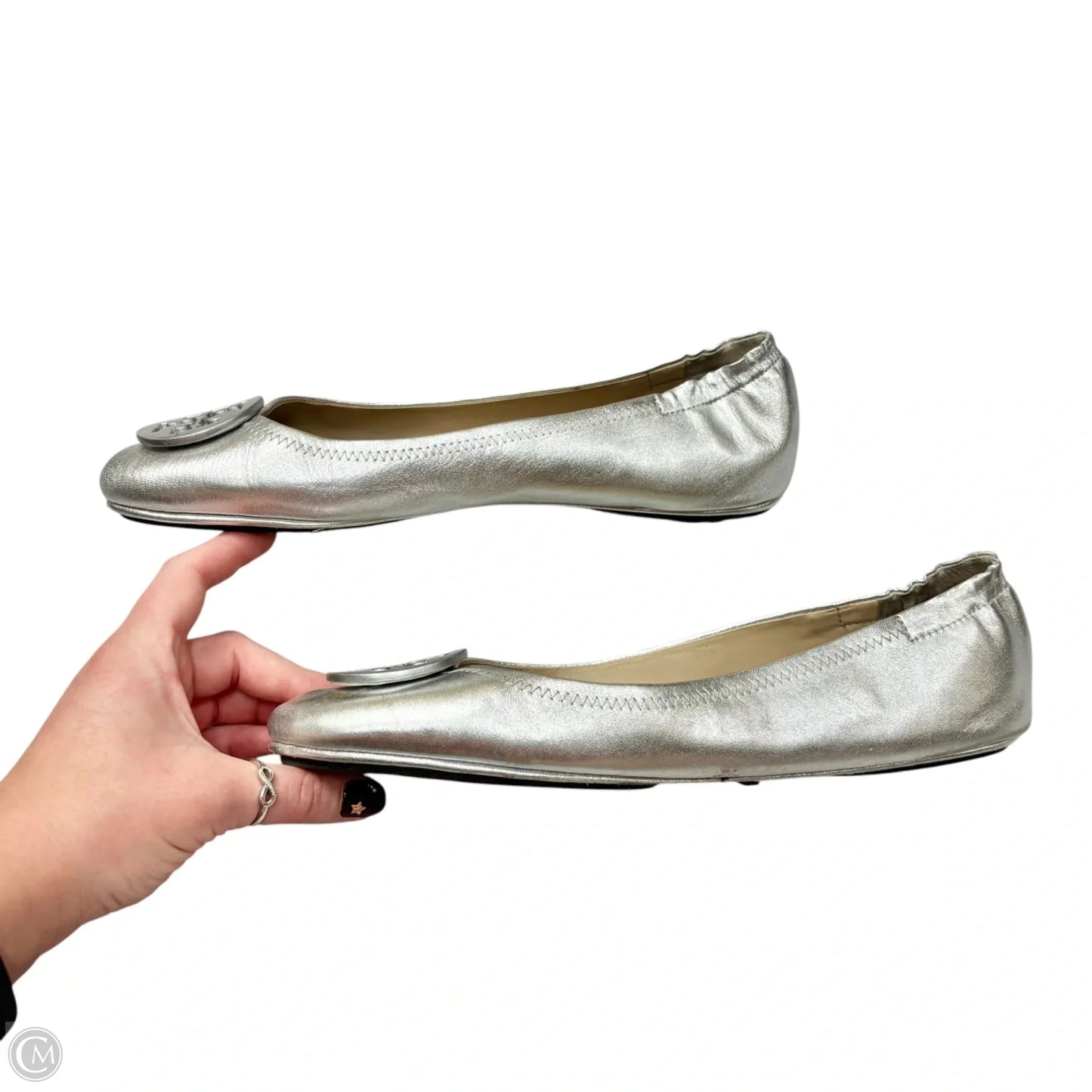Shoes Designer By Tory Burch In Silver, Size: 10.5