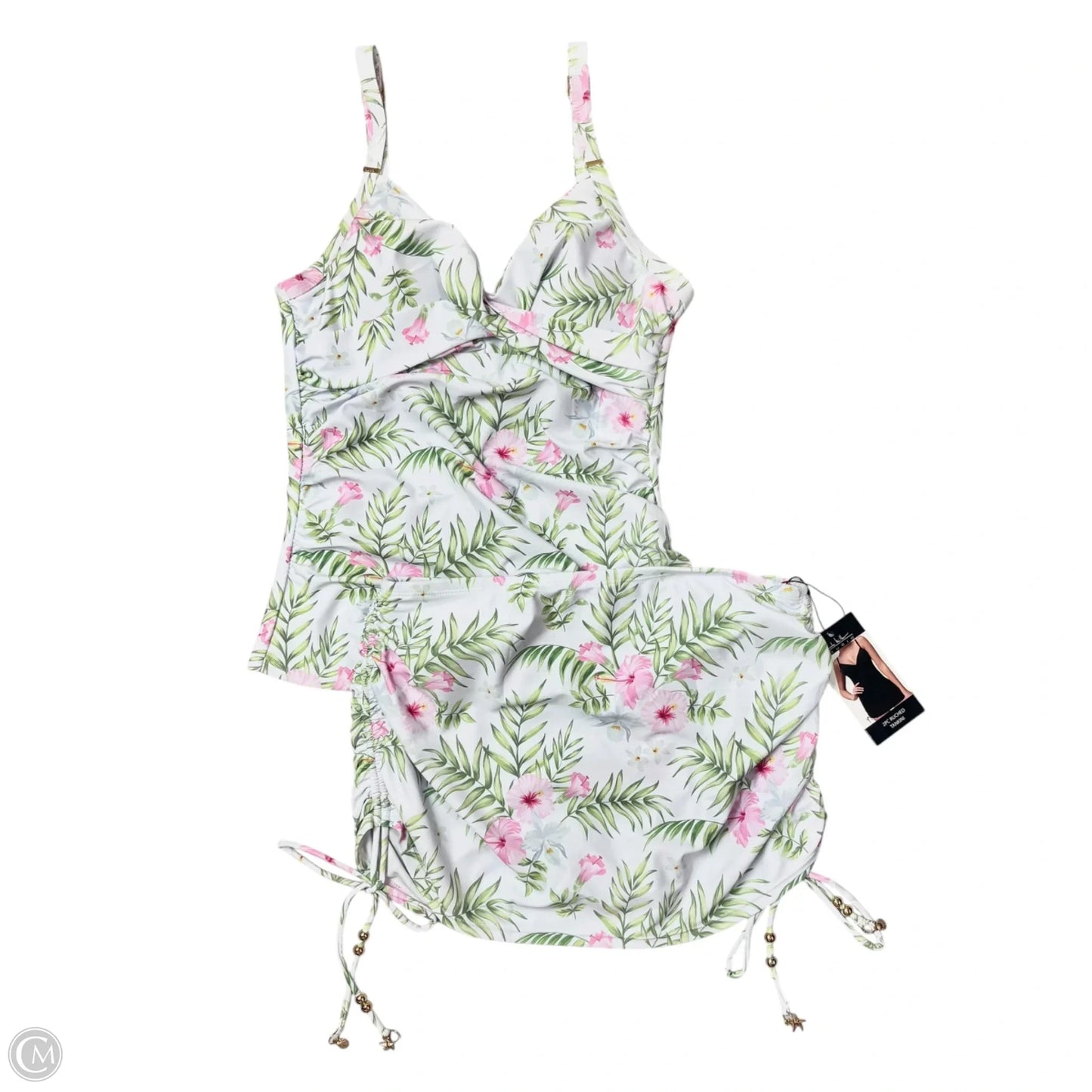 Swimsuit 2pc By Nicole Miller In Tropical Print, Size: S