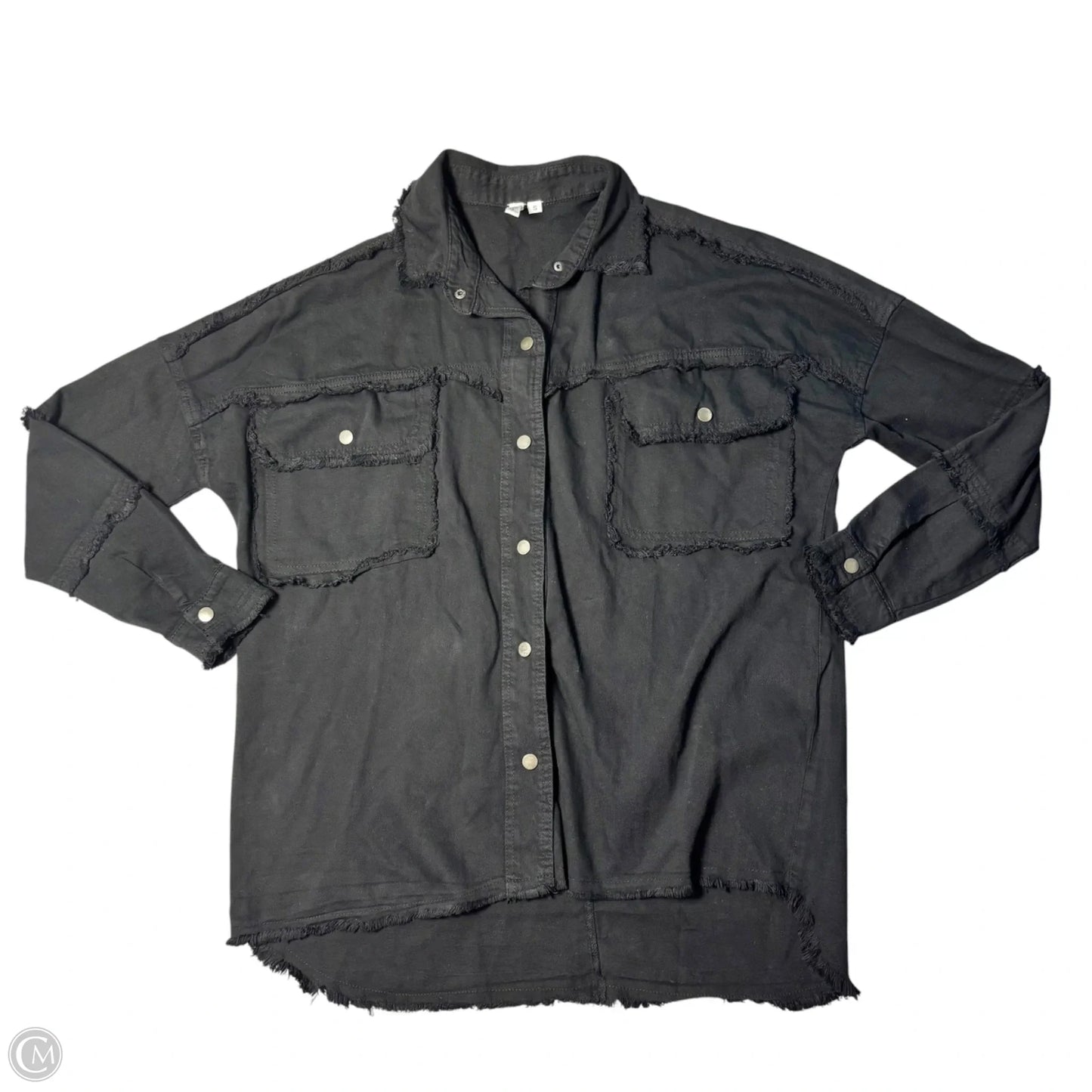 Jacket Shirt By Elan In Black, Size: S