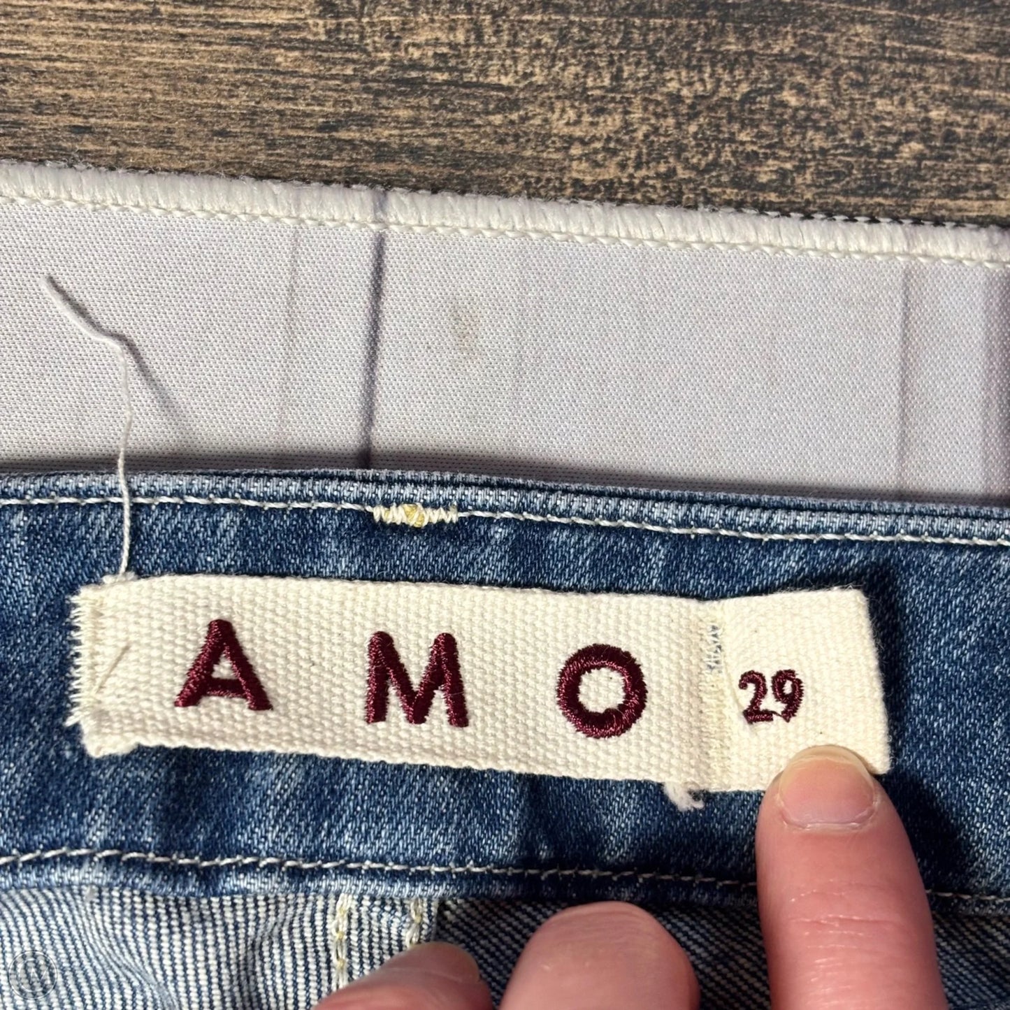Jeans Straight By Amo In Blue Denim, Size: 8