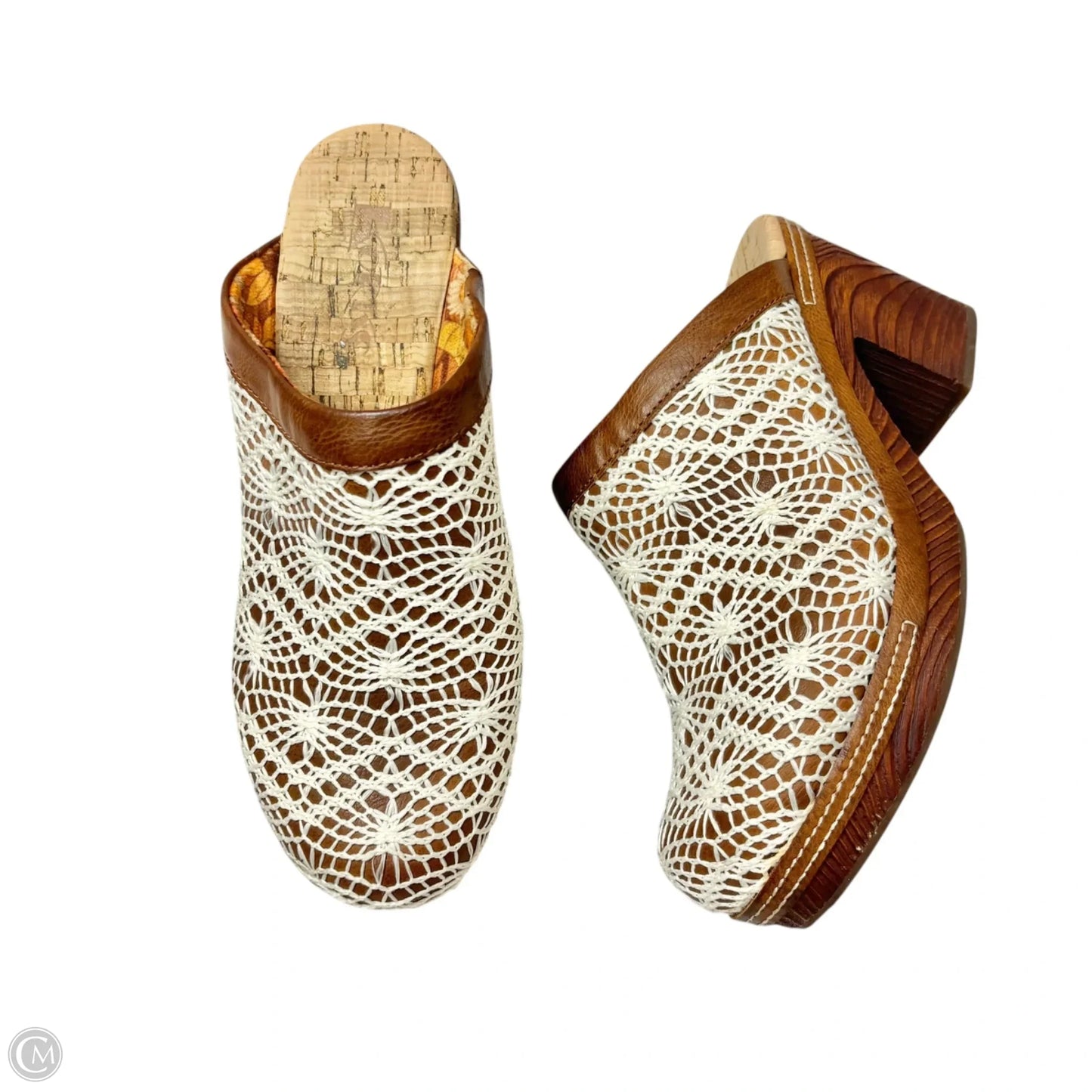 Shoes Heels Block By Kork Ease In Brown & Cream, Size: 9