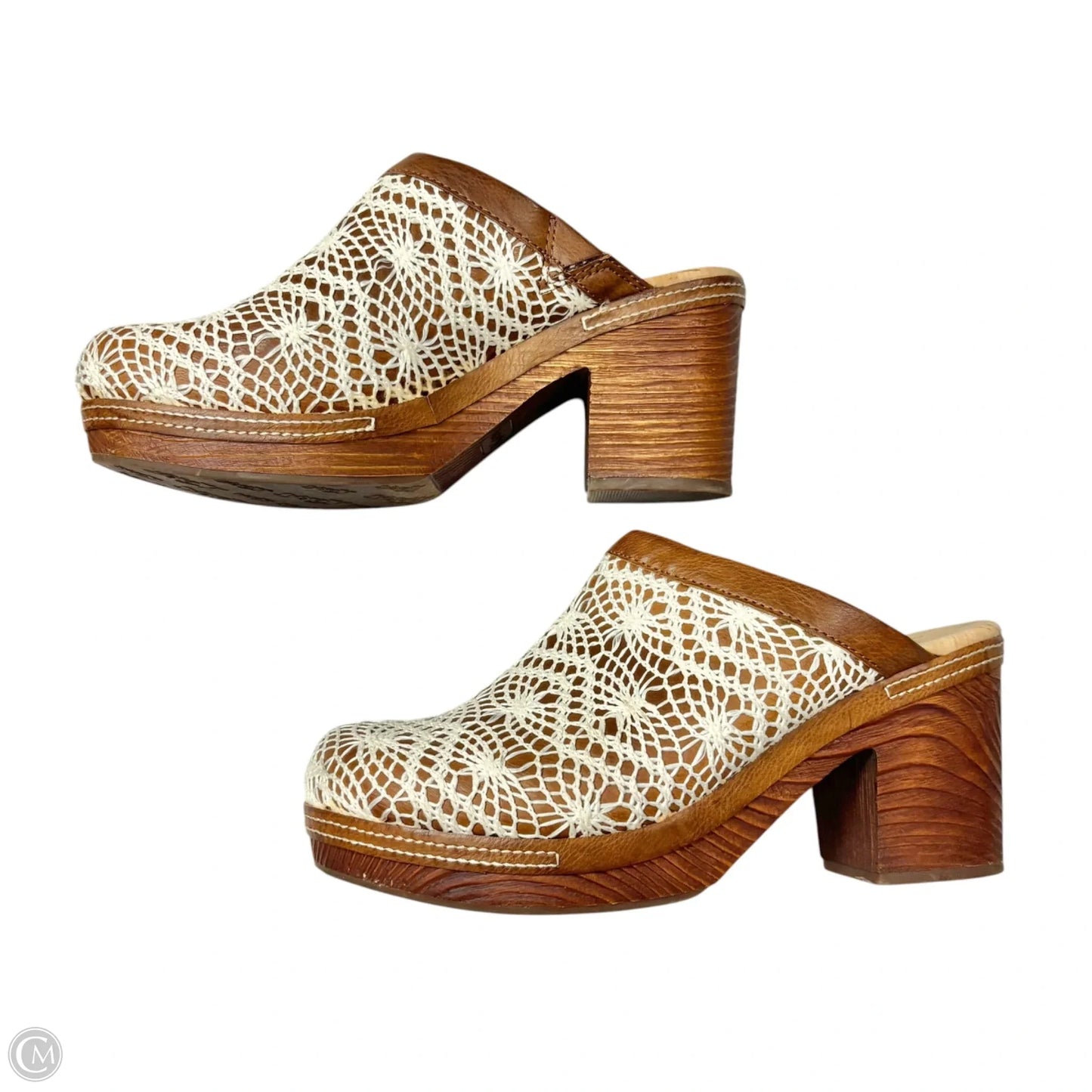 Shoes Heels Block By Kork Ease In Brown & Cream, Size: 9