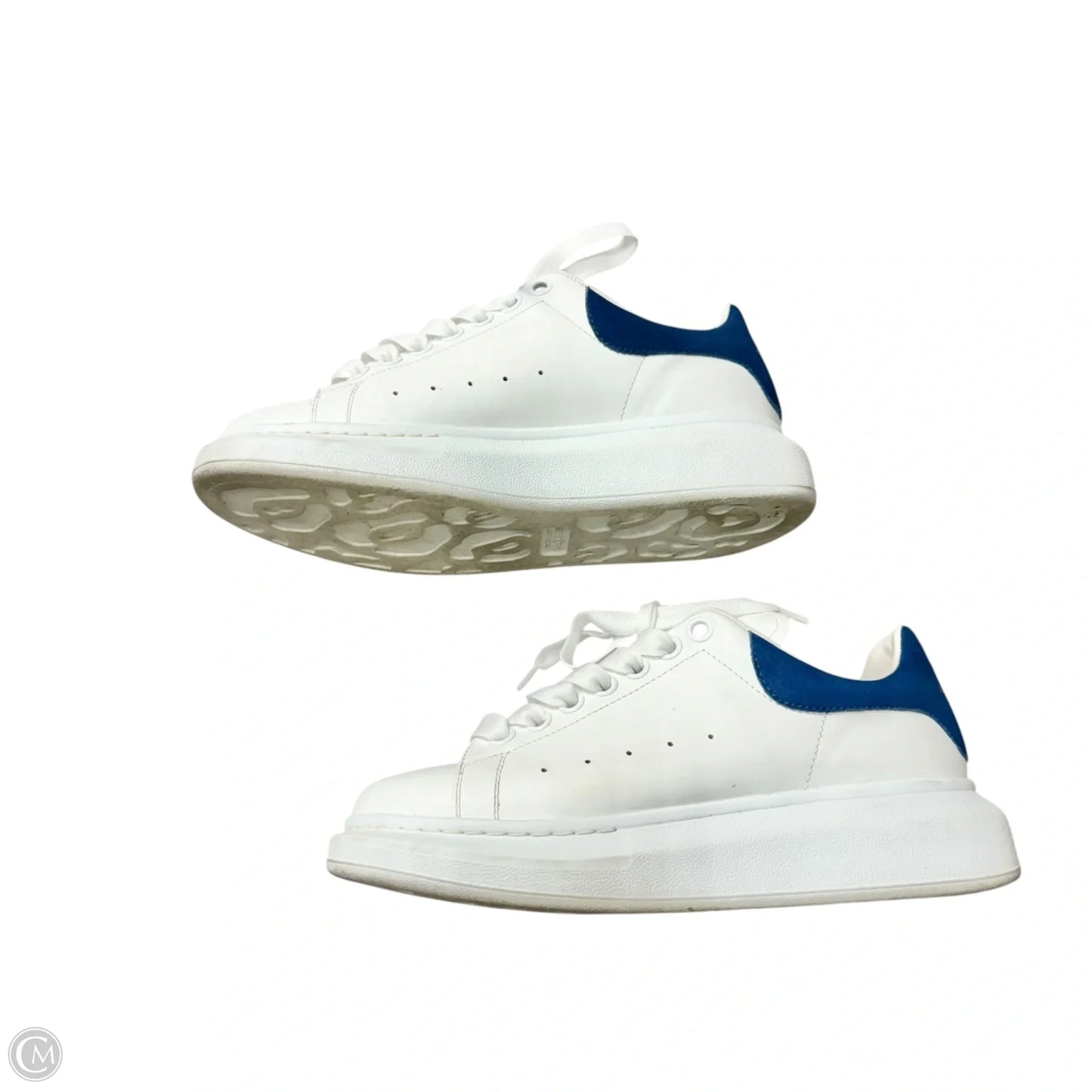 Shoes Luxury Designer By Alexander Mcqueen In Blue & White, Size: 7.5