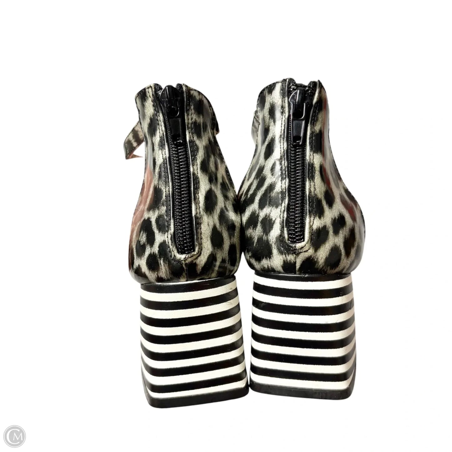 Sandals Heels Block By Betsey Johnson In Striped Pattern, Size: 8