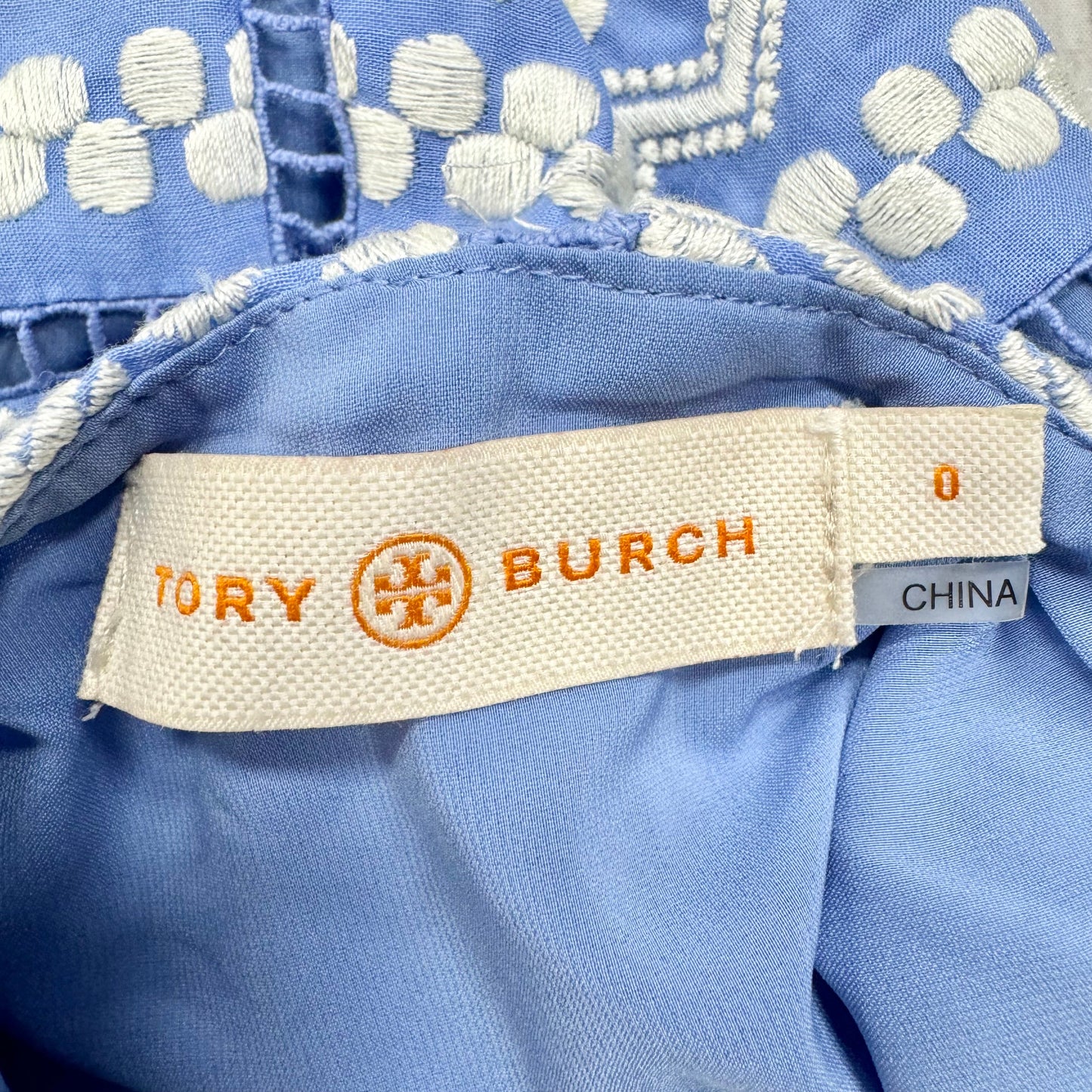 Dress Designer By Tory Burch In Blue & White, Size: Xs