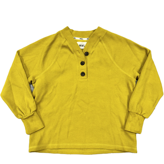 Top Long Sleeve By Madewell In Yellow, Size: Xs