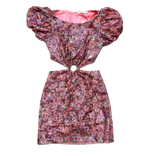 Pink & Silver Dress Designer By Avec Les Filles, Size: Xs