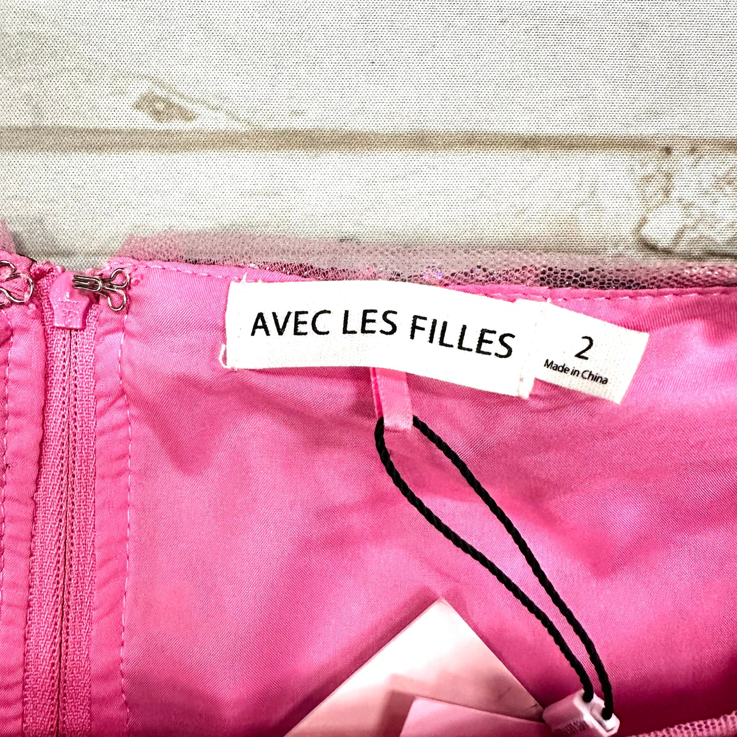 Pink & Silver Dress Designer By Avec Les Filles, Size: Xs