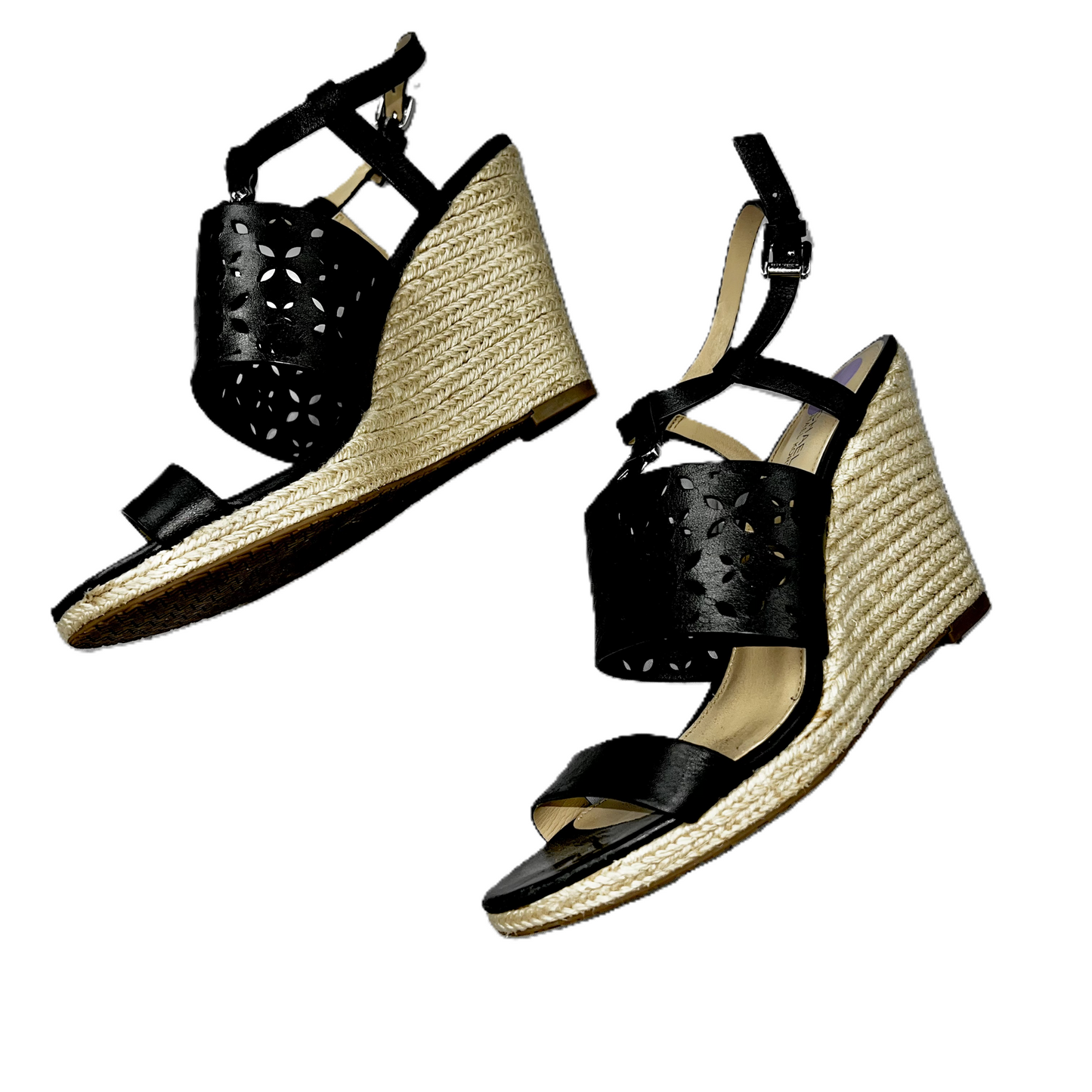 Black & Tan Sandals Heels Wedge By Michael By Michael Kors, Size: 7