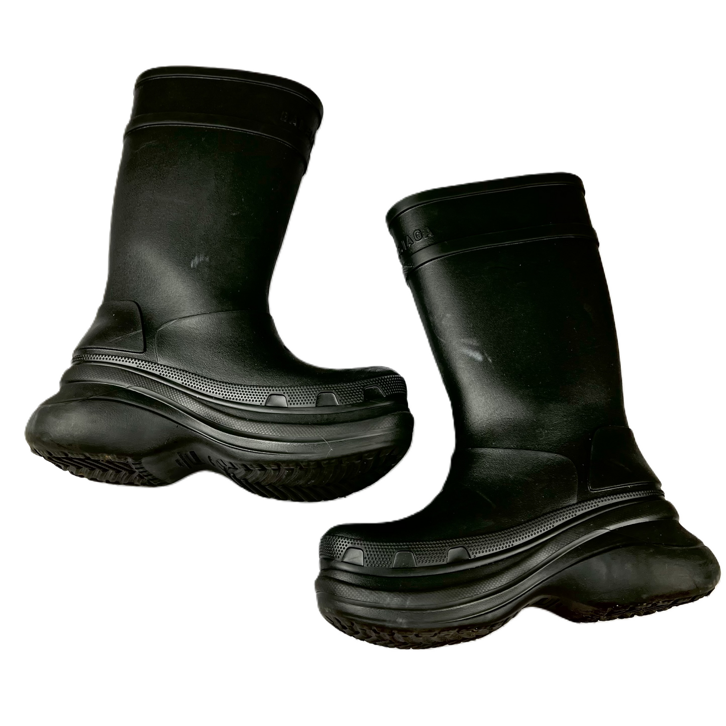 Black Boots Luxury Designer By Balenciaga, Size: 9.5