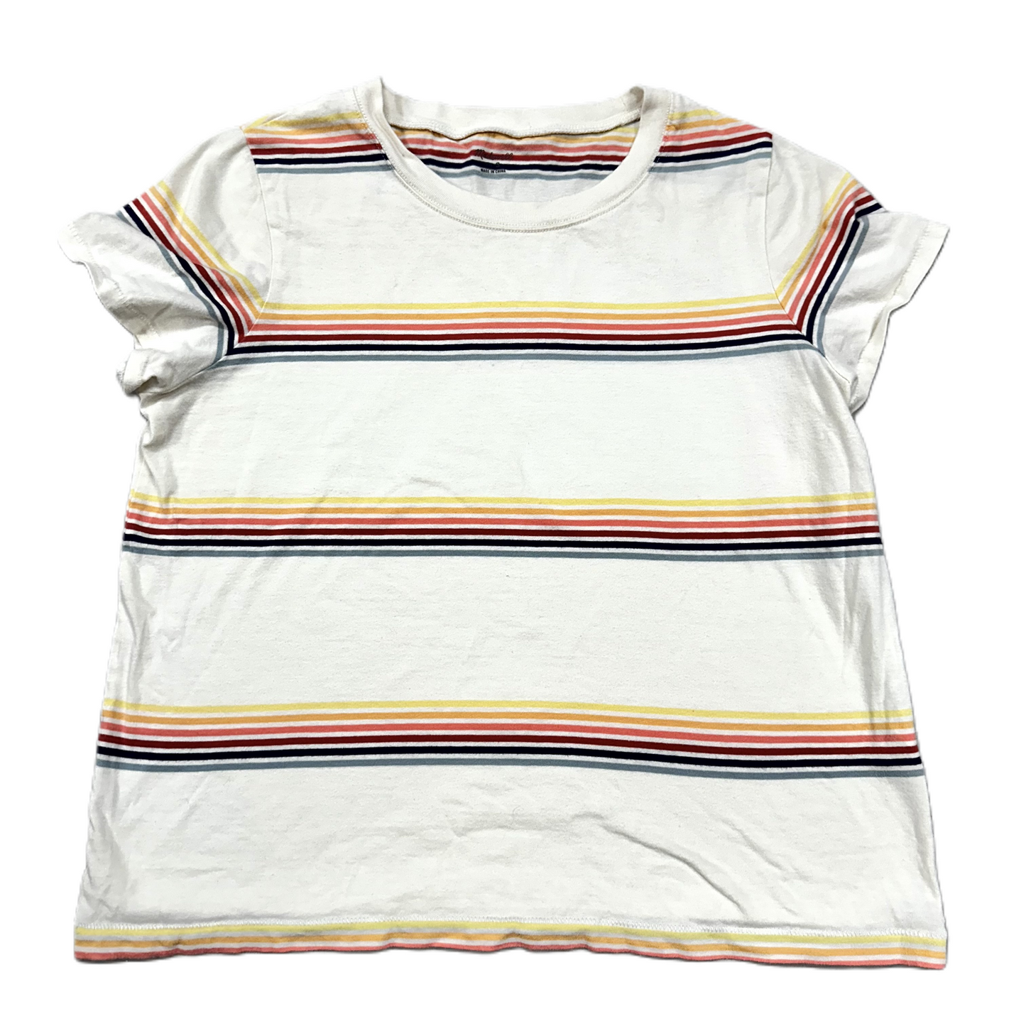 Striped Pattern Top Short Sleeve By Madewell, Size: S