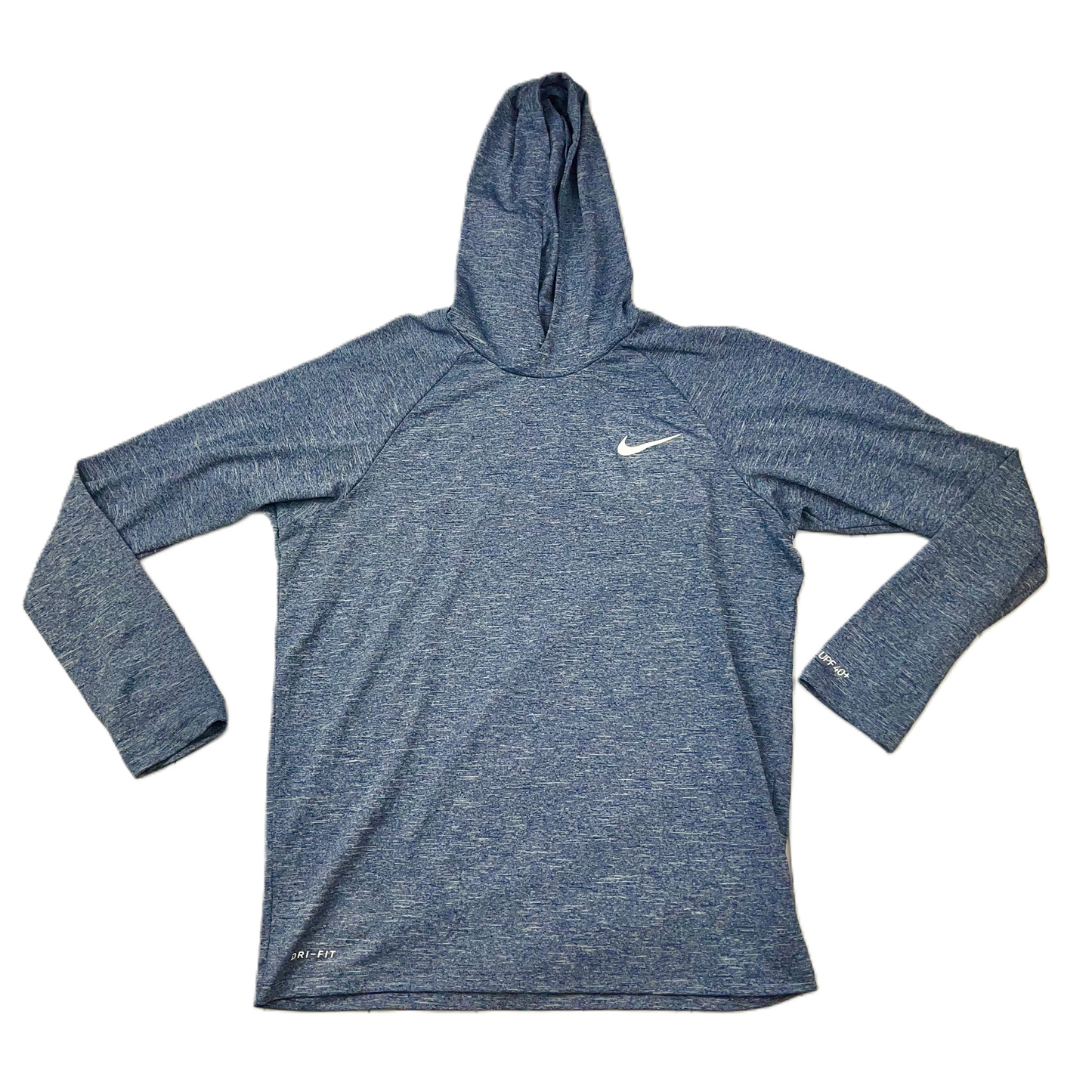 Navy Athletic Top Long Sleeve Hoodie By Nike, Size: M