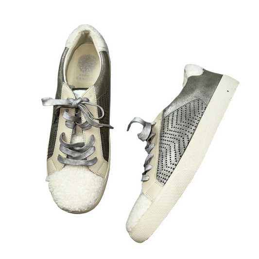 Silver & White Shoes Sneakers By Vince Camuto, Size: 11