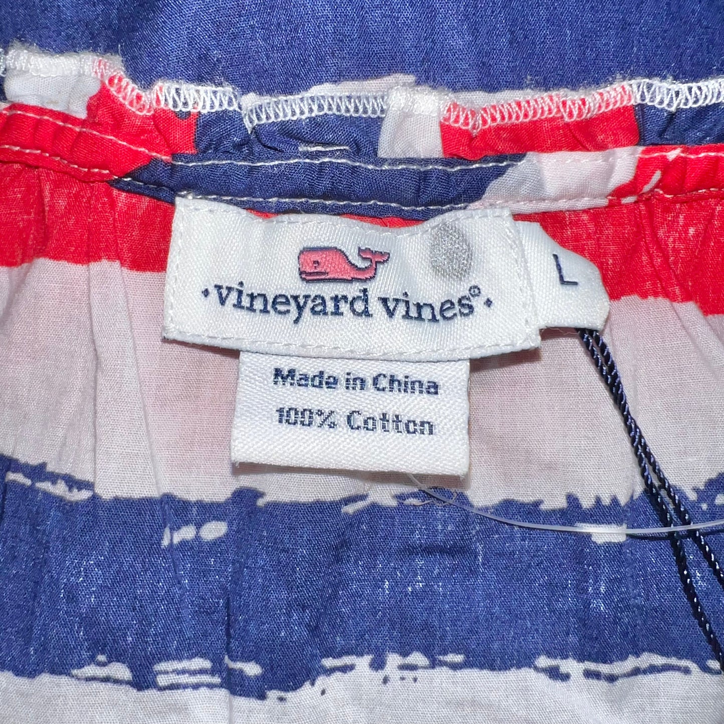 Blue & Red & White Top Short Sleeve By Vineyard Vines, Size: L