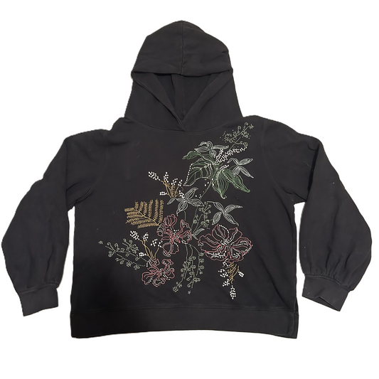 Sweatshirt Hoodie By Anthropologie In Floral Print, Size: Xl