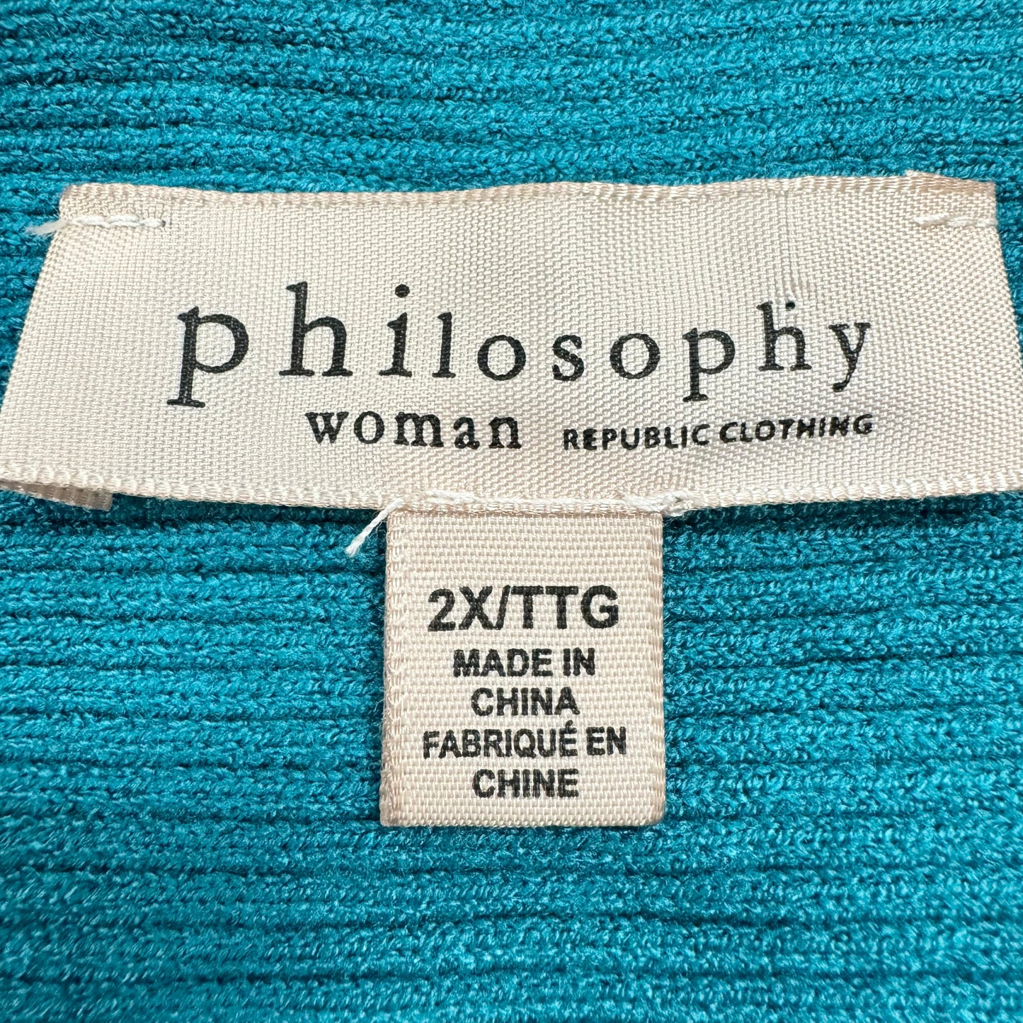 Top Long Sleeve By Philosophy In Blue, Size: 2x