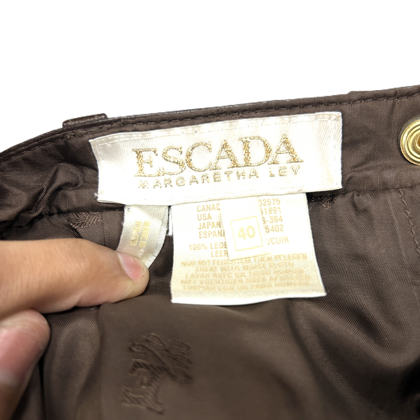 Skirt Designer By Escada In Brown, Size: L