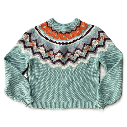 Sweater By J. Crew In Blue & Orange, Size: L