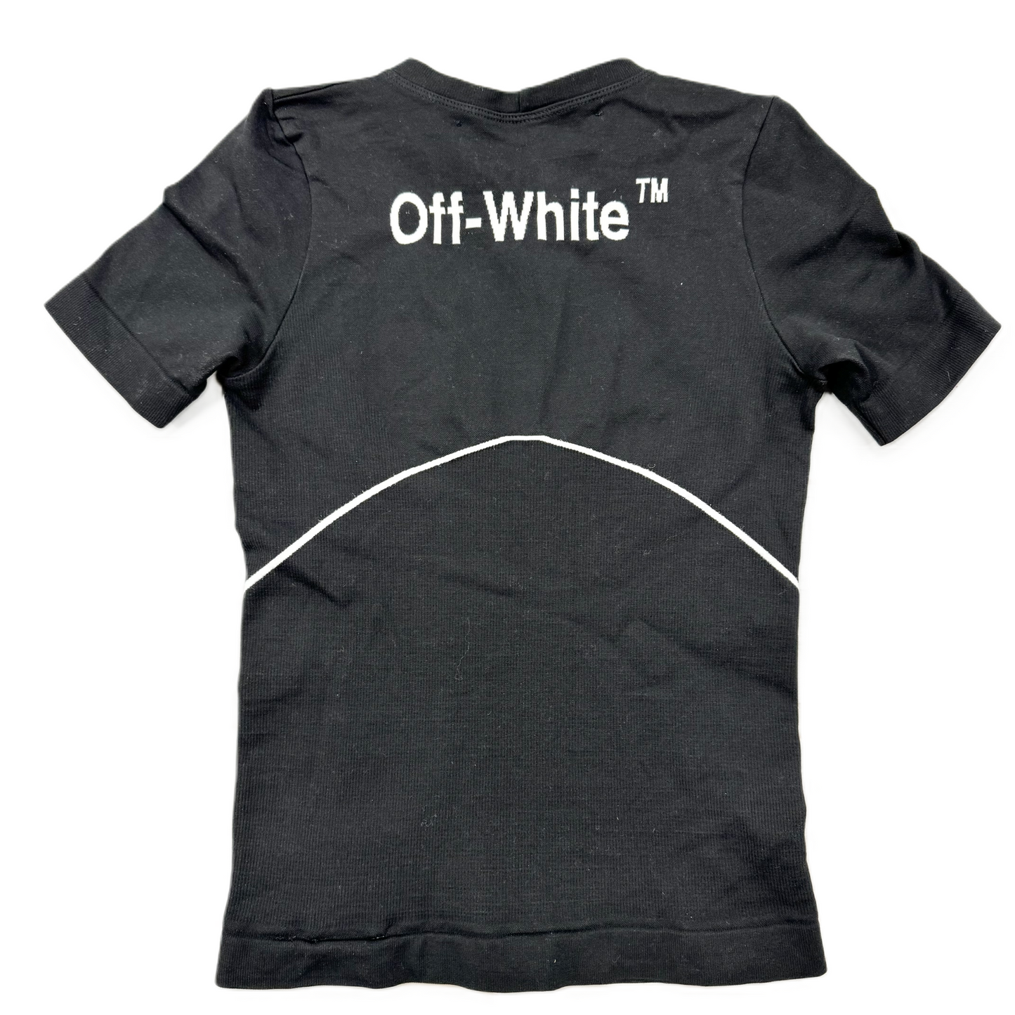 Top Short Sleeve Luxury Designer By Off-white In Black & White, Size: S/M