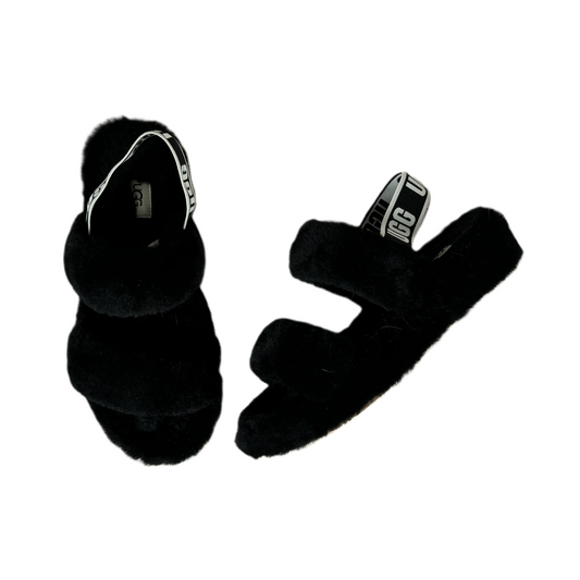 Slippers Designer By Ugg In Black, Size: 9