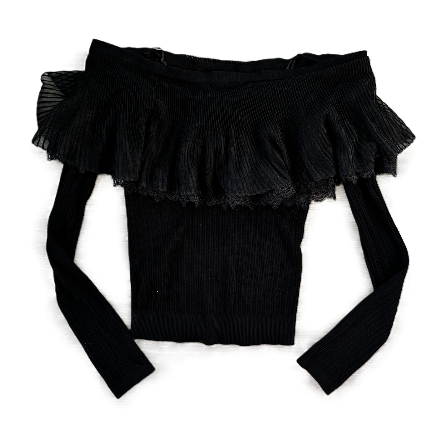 Top Long Sleeve By English Factory In Black, Size: S