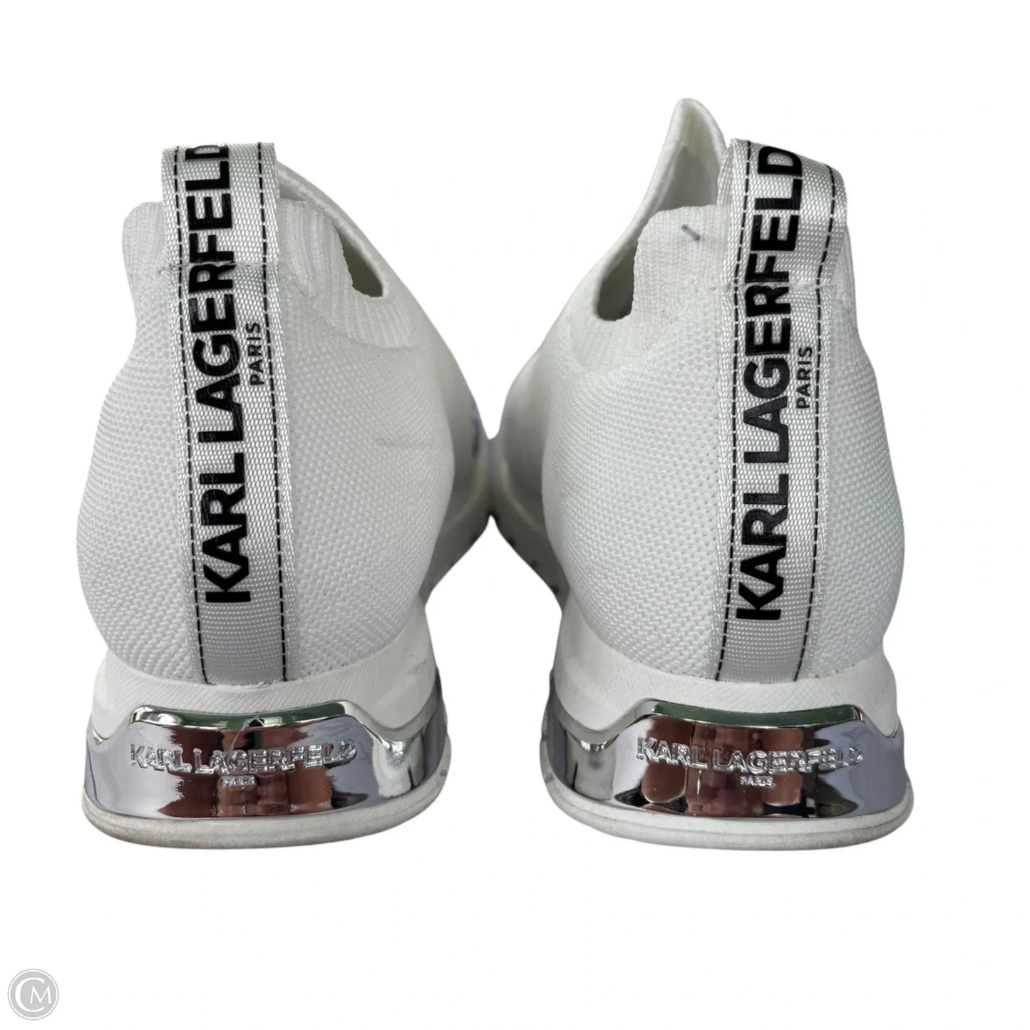 Shoes Designer By Karl Lagerfeld In White, Size: 8