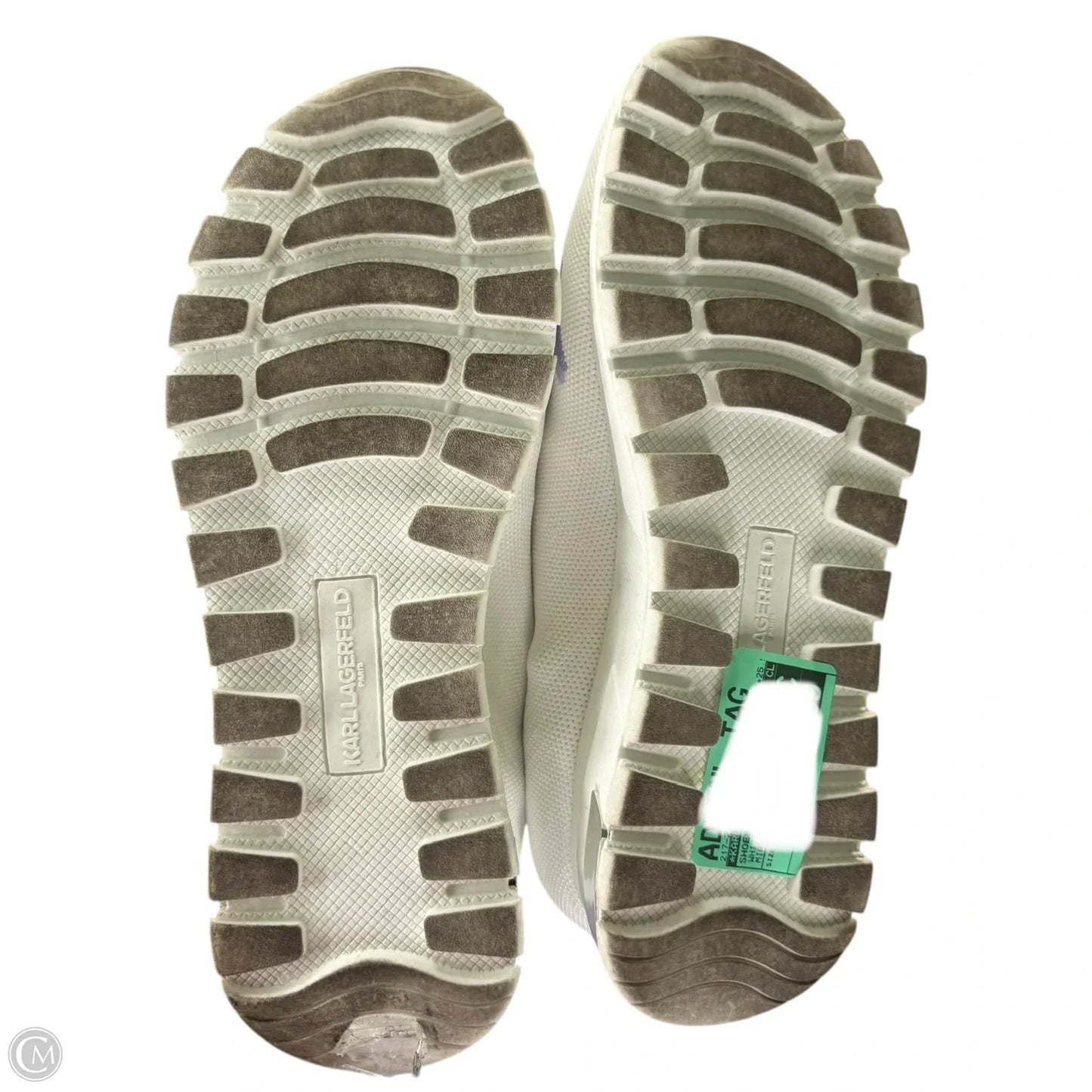 Shoes Designer By Karl Lagerfeld In White, Size: 8
