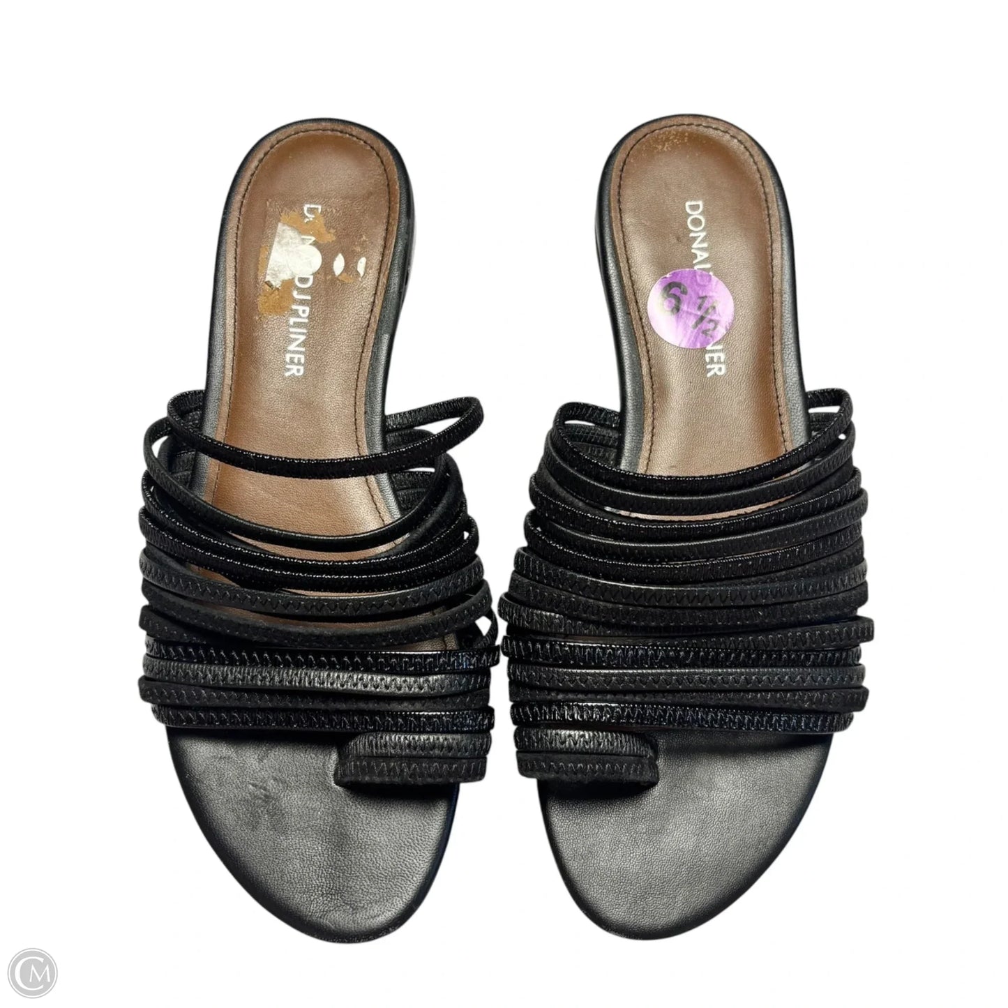 Sandals Flats By Donald Pliner In Black, Size: 6.5