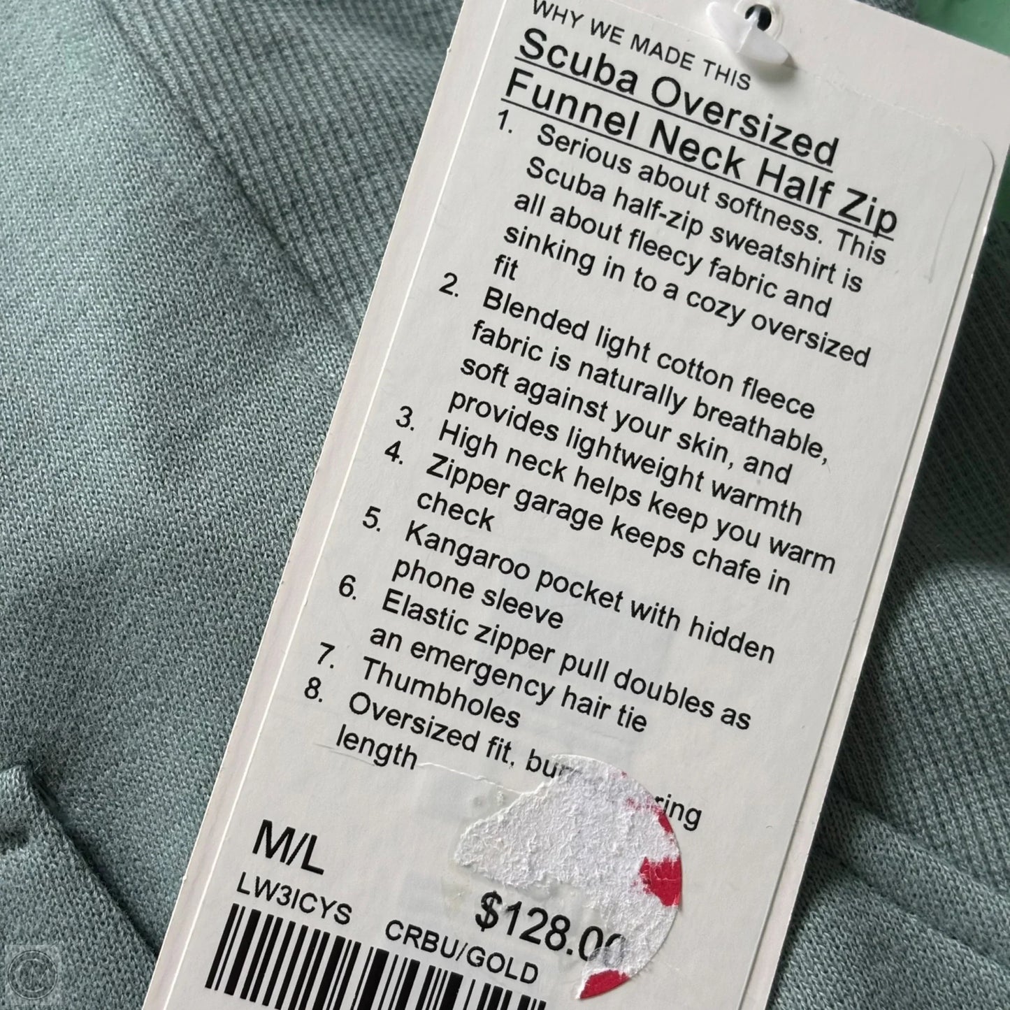 Athletic Sweatshirt Collar By Lululemon In Green, Size: M