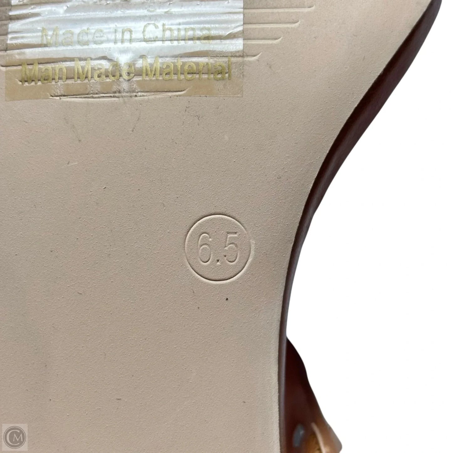 Sandals Heels Kitten By Comfort Foam In Tan, Size: 6.5