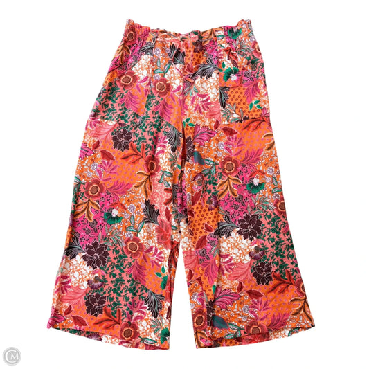 Pants Cropped By Loft In Floral Print, Size: L