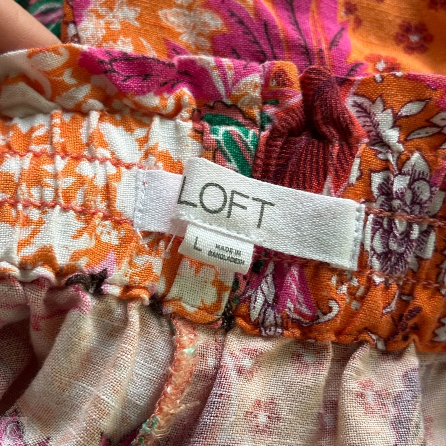 Pants Cropped By Loft In Floral Print, Size: L