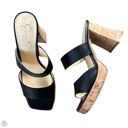 Sandals Heels Stiletto By Jessica Simpson In Black, Size: 8