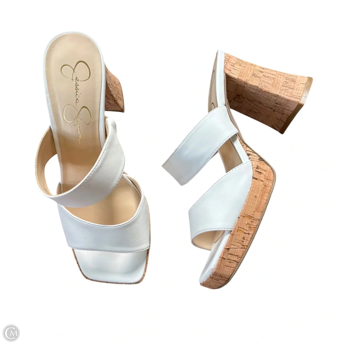 Sandals Heels Stiletto By Jessica Simpson In White, Size: 8