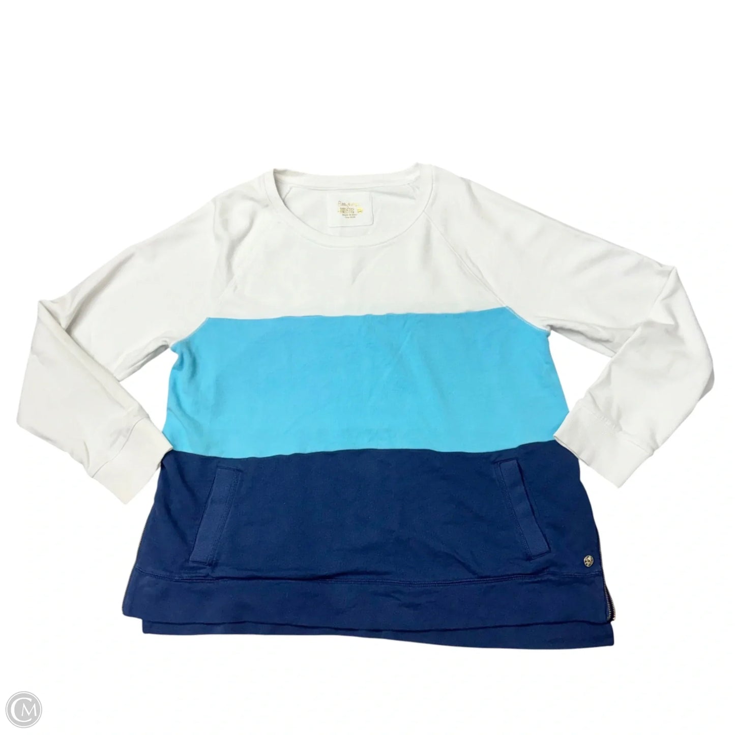 Sweatshirt Designer By Lilly Pulitzer In Blue & White, Size: Xxl