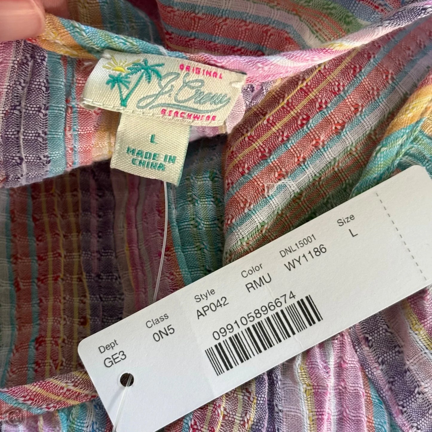 Swimwear Cover-up By J. Crew In Striped Pattern, Size: L
