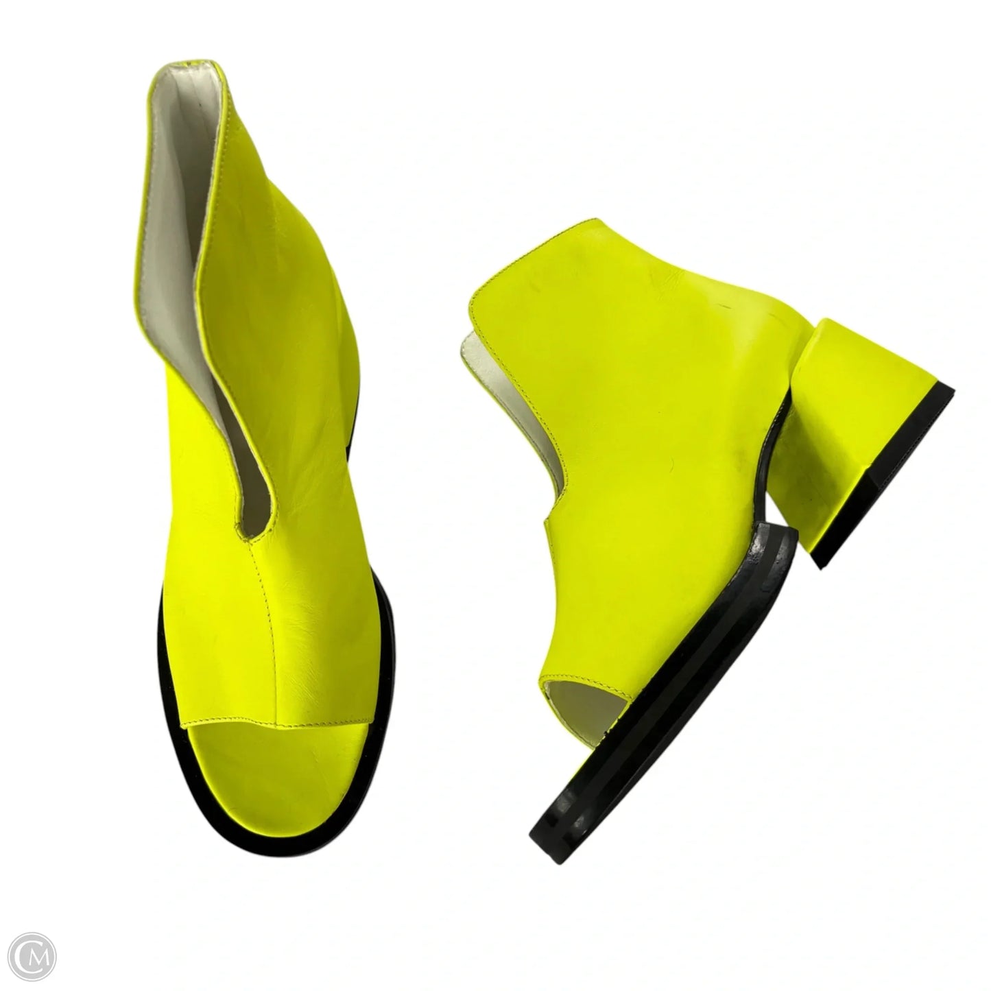 Boots Ankle Heels In Yellow, Size: 5.5