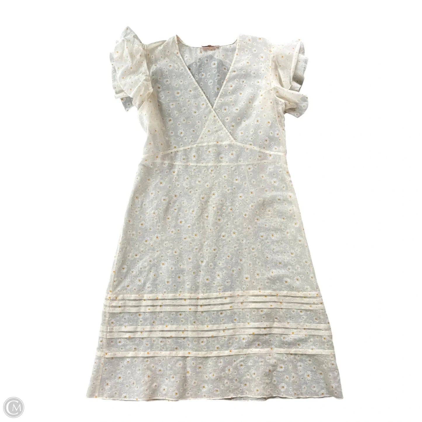 Dress Designer By Tory Burch In Cream & Yellow, Size: L