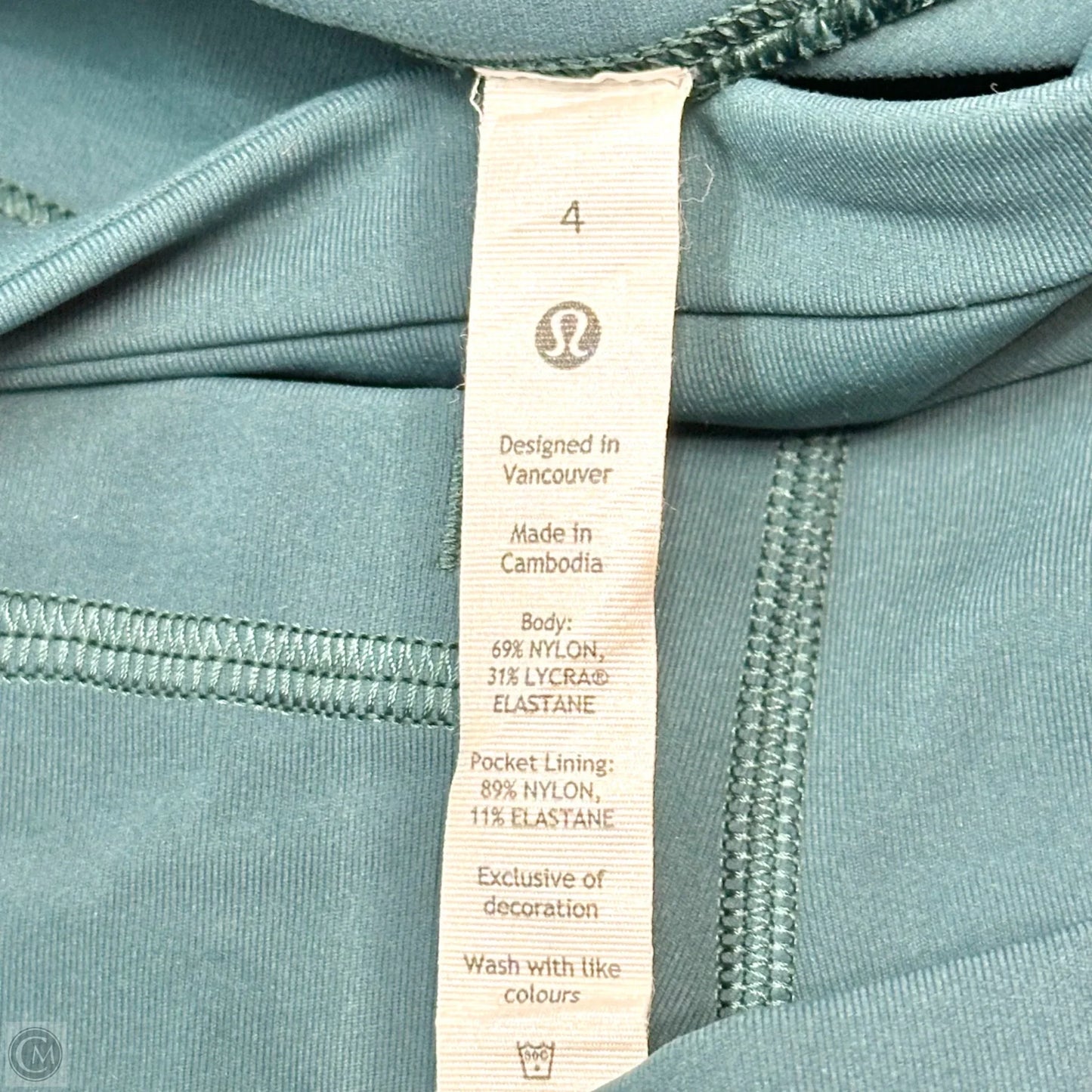 Athletic Leggings By Lululemon In Teal, Size: 4