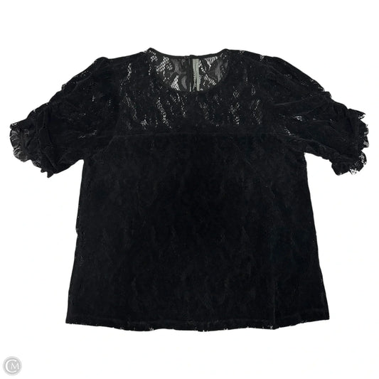 Top Short Sleeve By Anthropologie In Black, Size: S