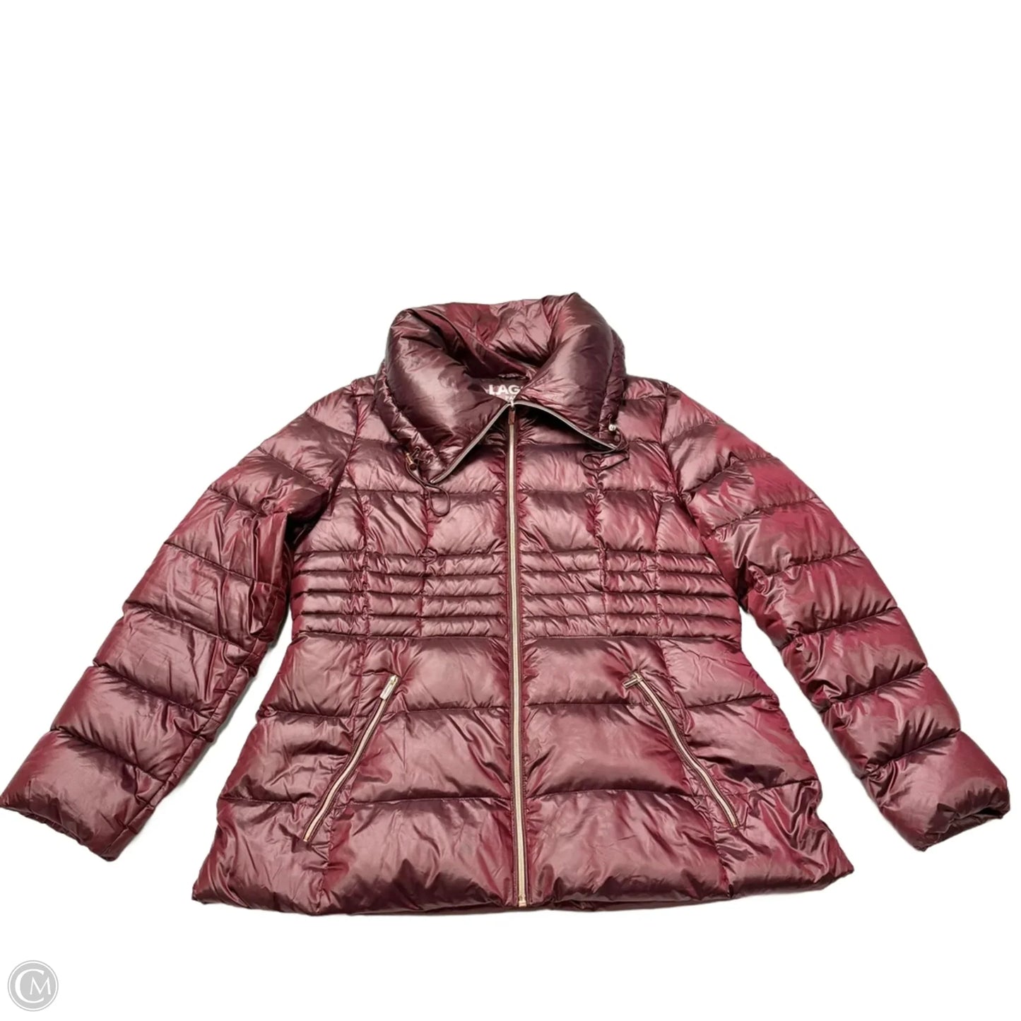 Coat Designer By Karl Lagerfeld In Maroon, Size: Xl