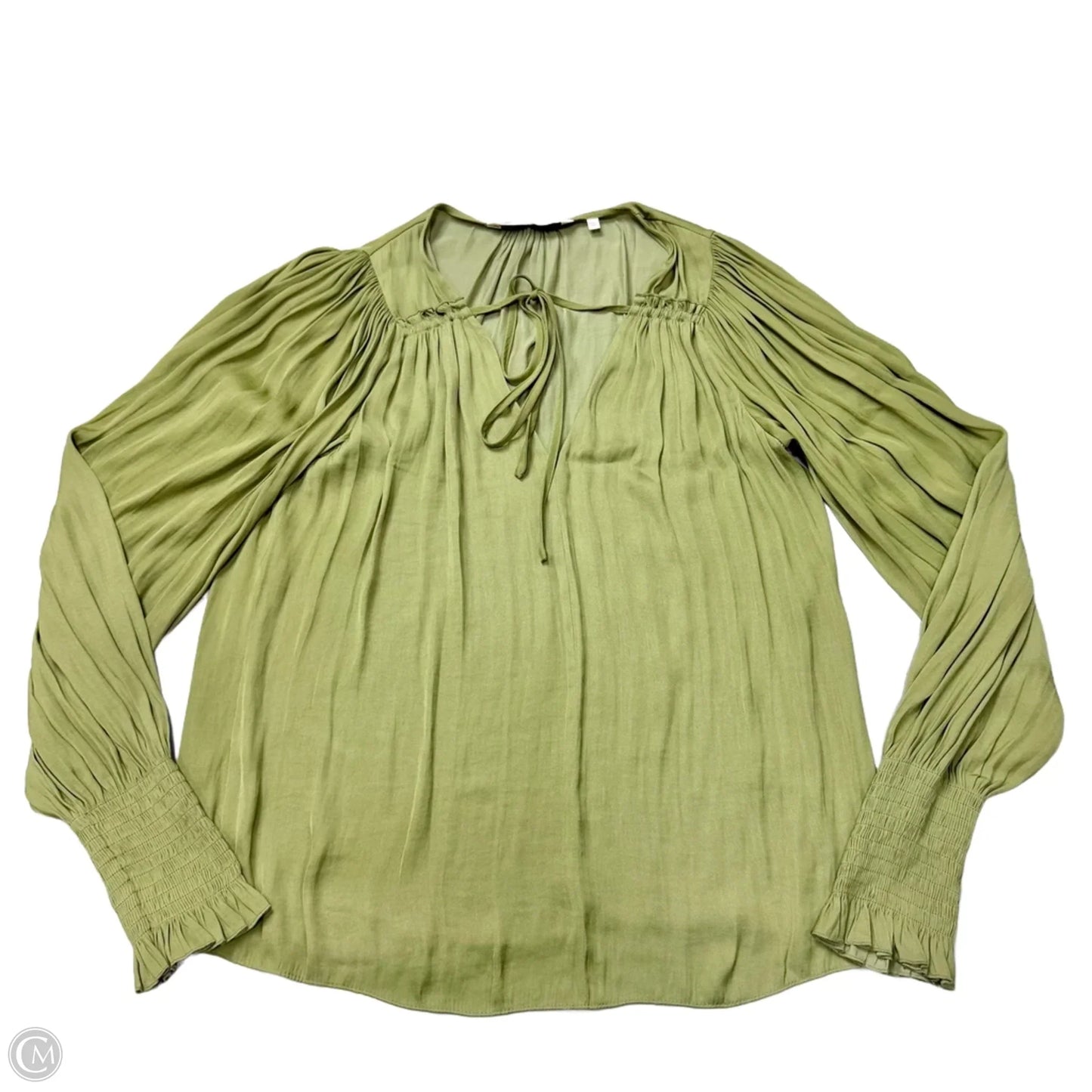 Blouse Long Sleeve By Rebecca Taylor In Green, Size: S